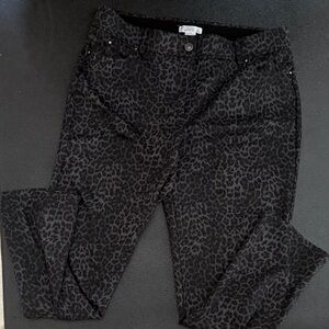 Madison Charcoal Leopard Skinny Jeans